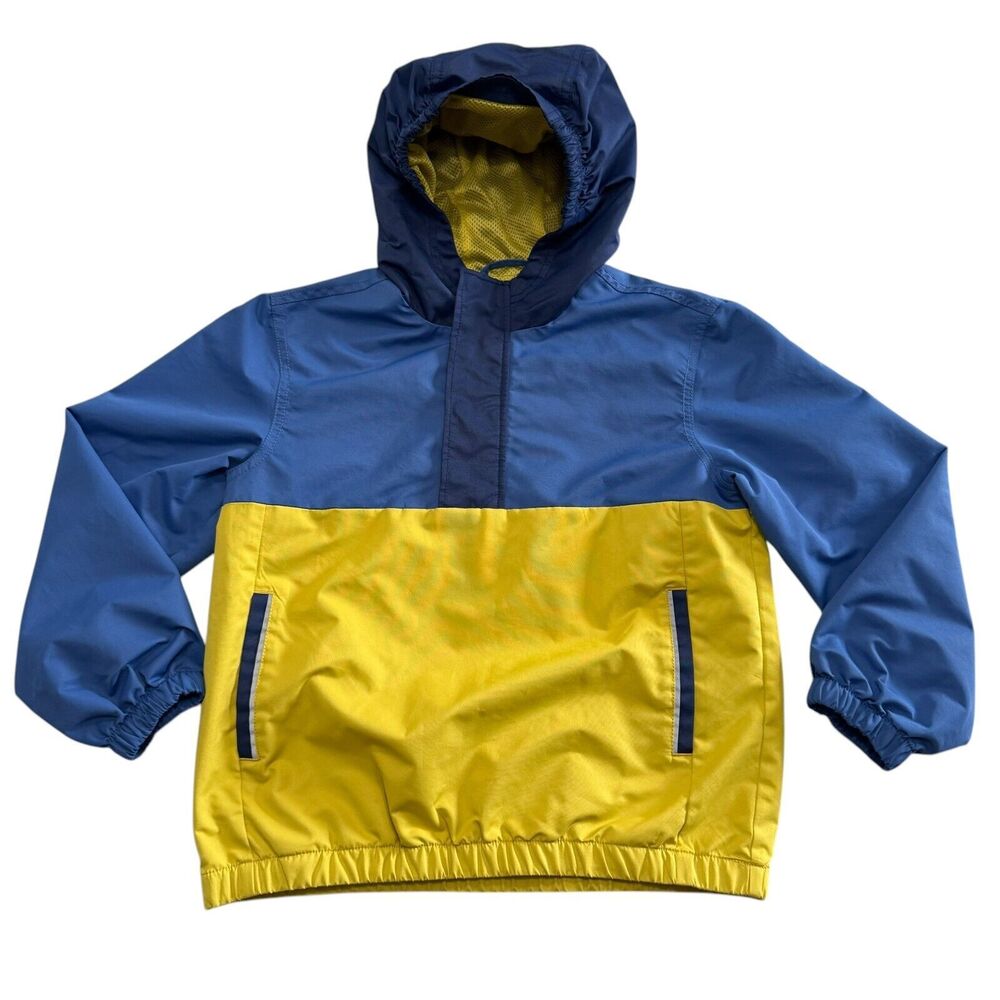 Hanna Andersson Coat Jacket Kids Size 8 ColorBlock Hooded Anorak Youth 1/2 Zip